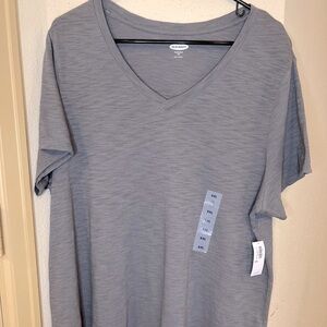 Gray Top Old Navy XXL EveryWear‎ V-Neck T-Shirt for Women NWT Gray Blouse Cute!